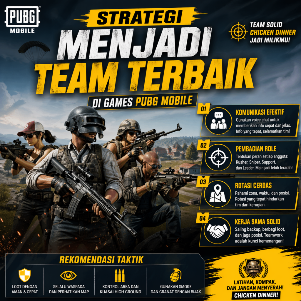 Strategi Menjadi Team Terbaik Di Games PUBG Mobile