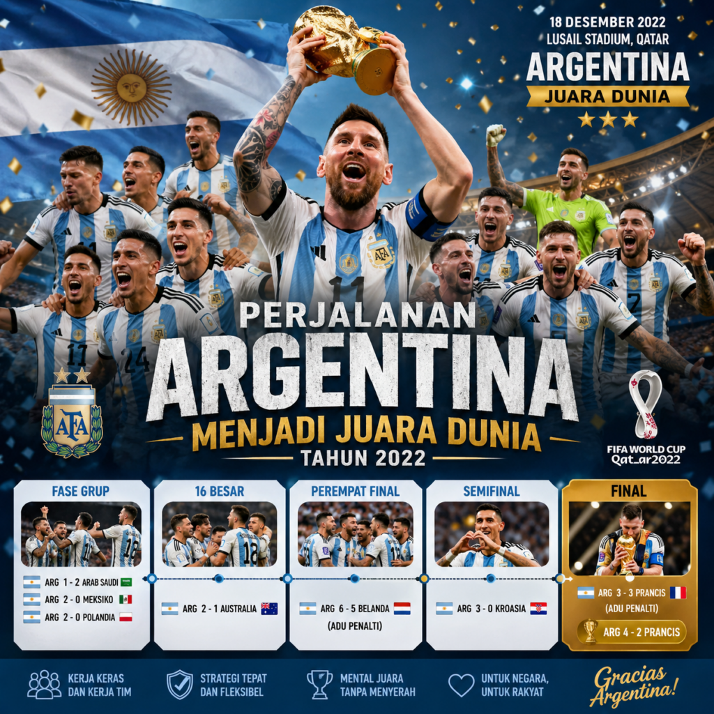 Perjalanan Argentina Menjadi Juara Dunia Tahun 2022